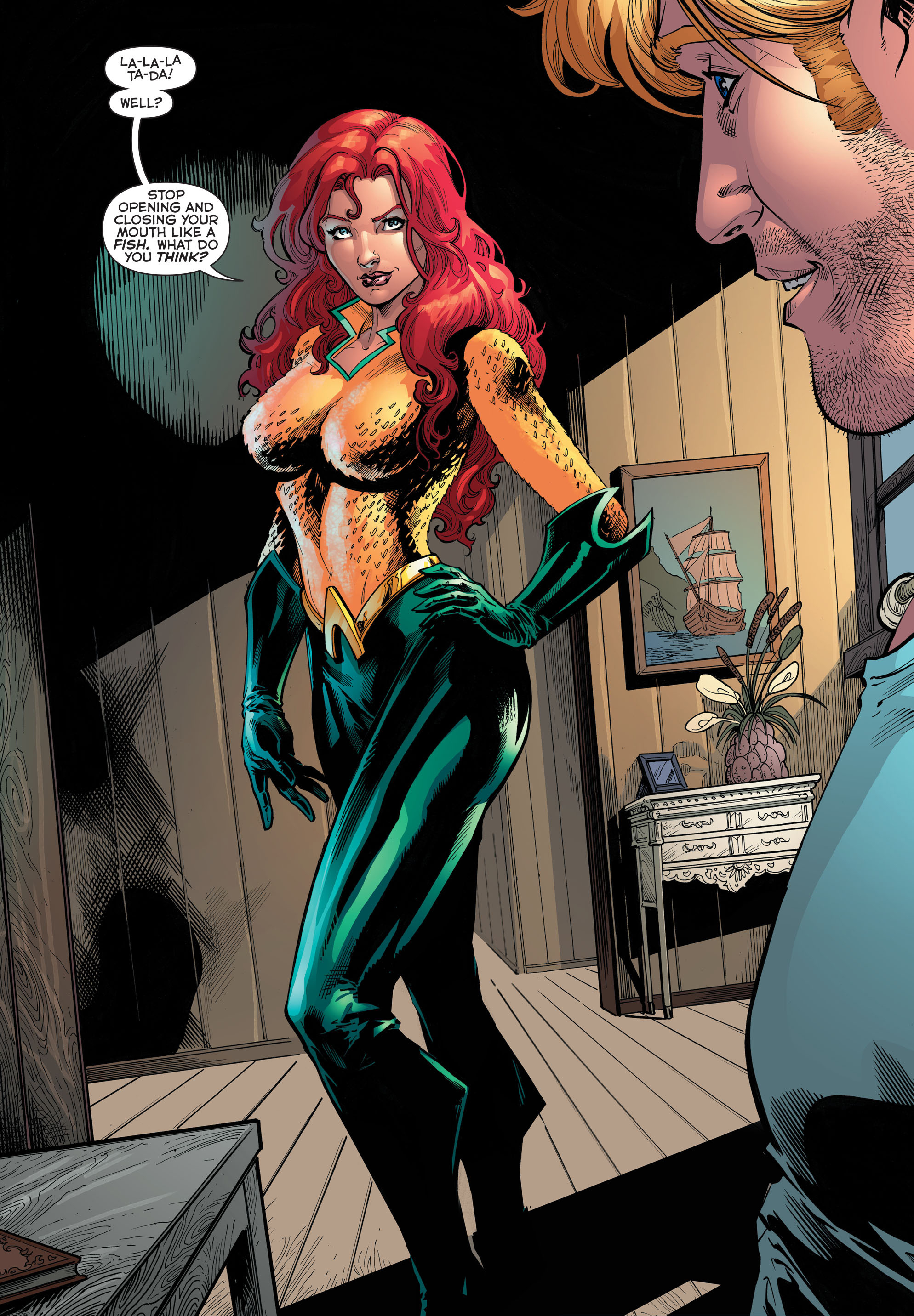 Открытки с Мерой из комиксов про Аквамэна скачать бесплатно.