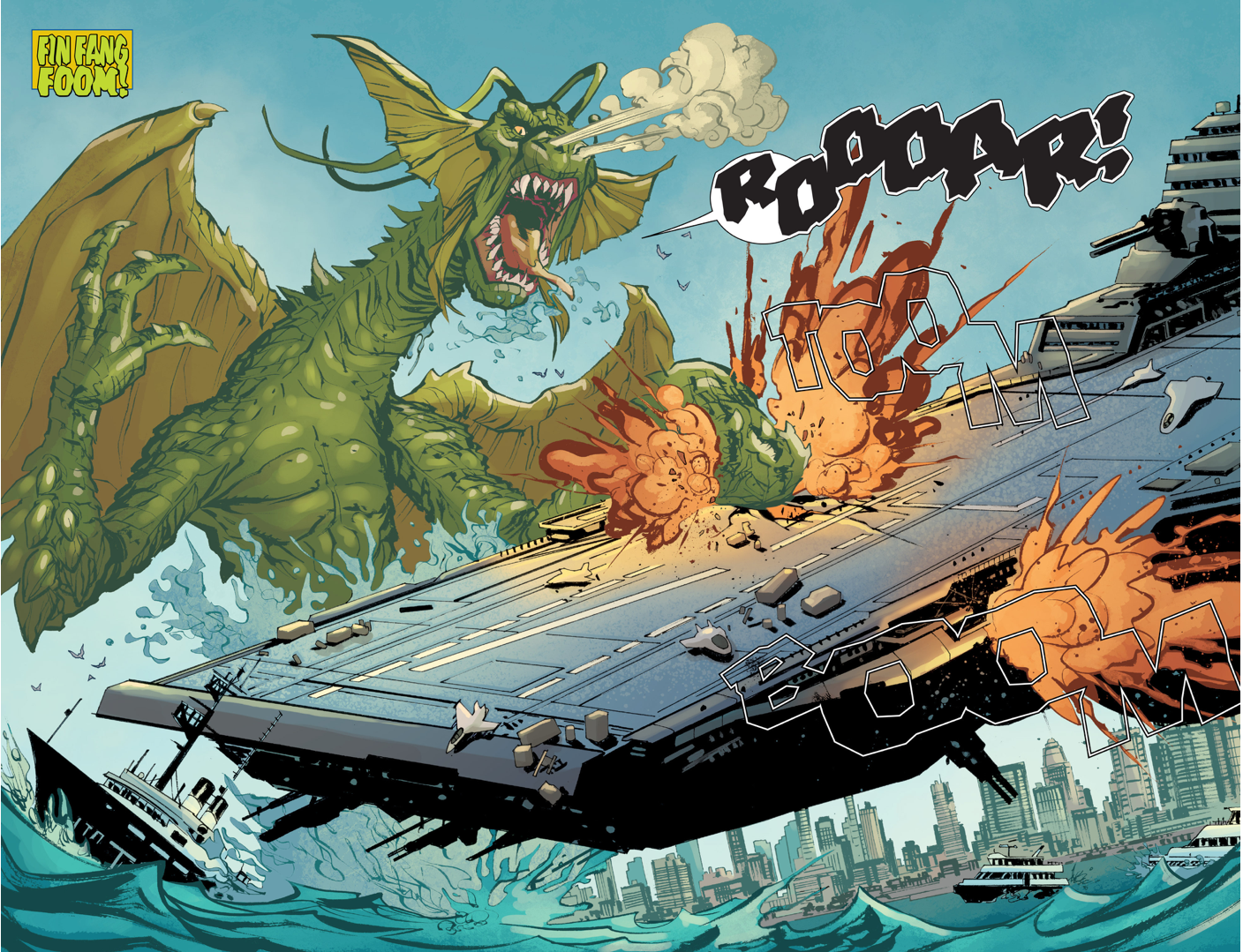 Открытки с Фин Фанг Фумом водным монстром из комиксов Марвел.