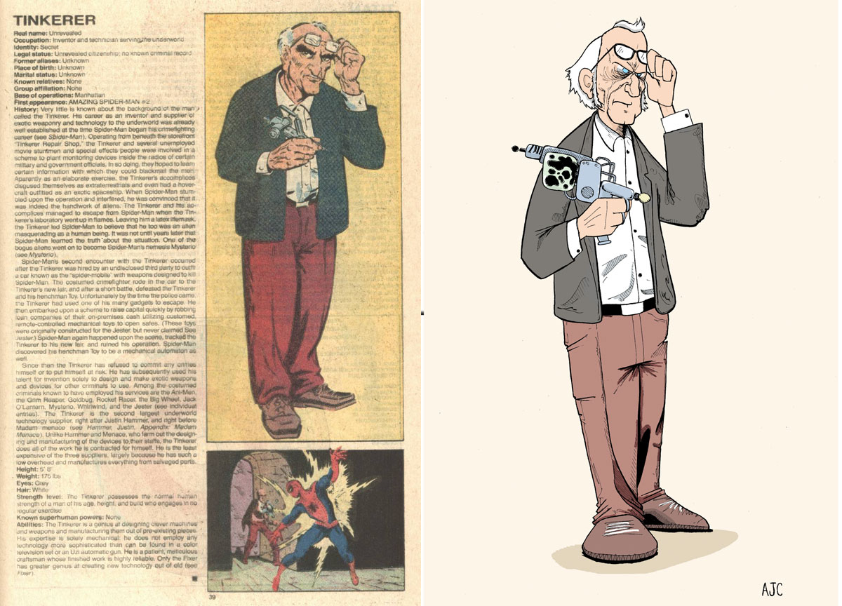 Открытки с Тинкерером Финеасом Мэйсоном из комиксов от Марвел.