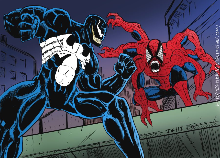 Открытки с Доппельгенгером врагом Спайдермена из комиксов Марвел.