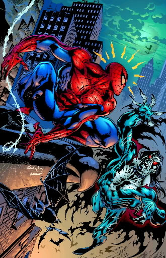 Открытки с Морбиусом злодеем из комиксов Вселенной Марвел.  