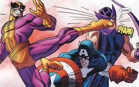 Открытки с Батроком - Прыгуном врагом Капитана Америки из комиксов.