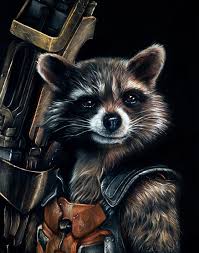 Открытки с Енотом Ракетой из Стражей Галактики скачать бесплатно.