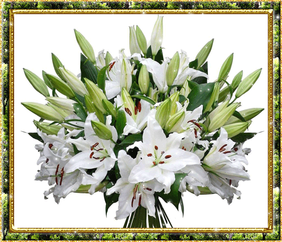 Открытки с букетом лилий скачать бесплатно. Красивые открытки с букетом лилий.