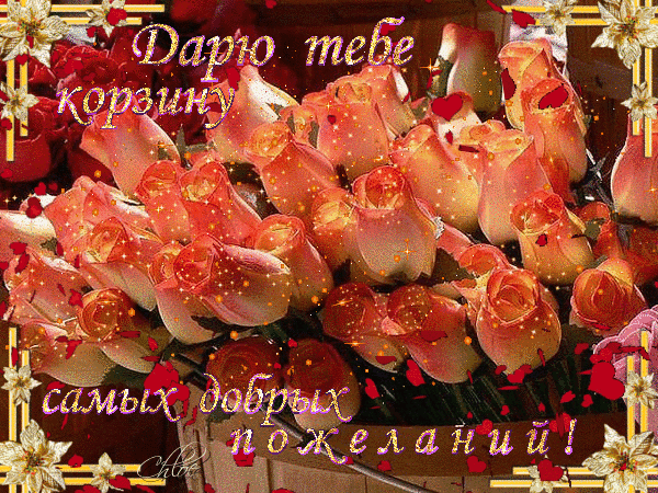 Открытки с розами в корзине скачать бесплатно. Открытки с розами в корзине gif.