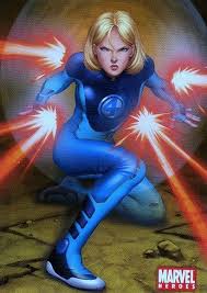 Открытки с Женщиной Невидимкой из Фантастической Четверки Марвел.