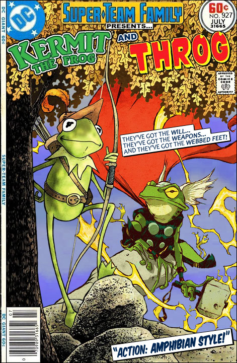 Открытки с Трогом лягушкой супергероем из комиксов от Марвел.