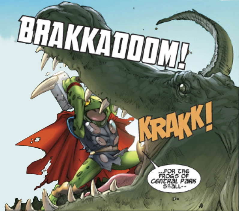 Открытки с Трогом лягушкой супергероем из комиксов от Марвел.