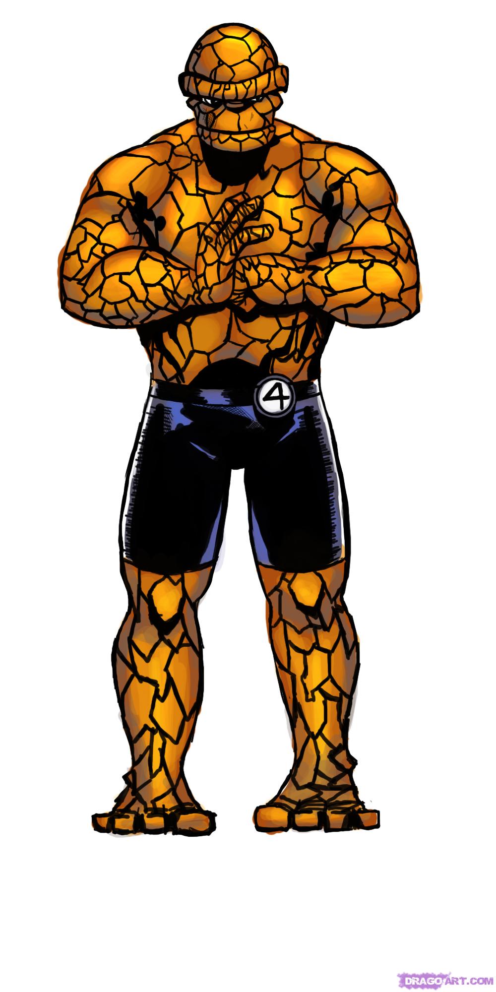 Открытки с Существом из Фантастической Четверки Вселенной Марвел.