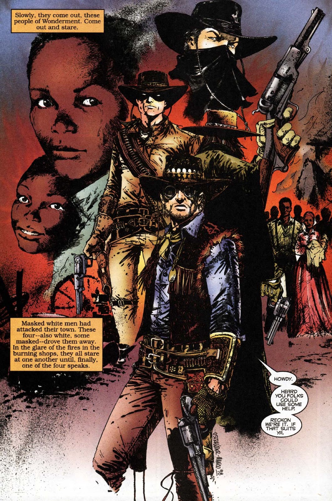 Открытки с Красным Волком индейцем супергероем из комиксов. 