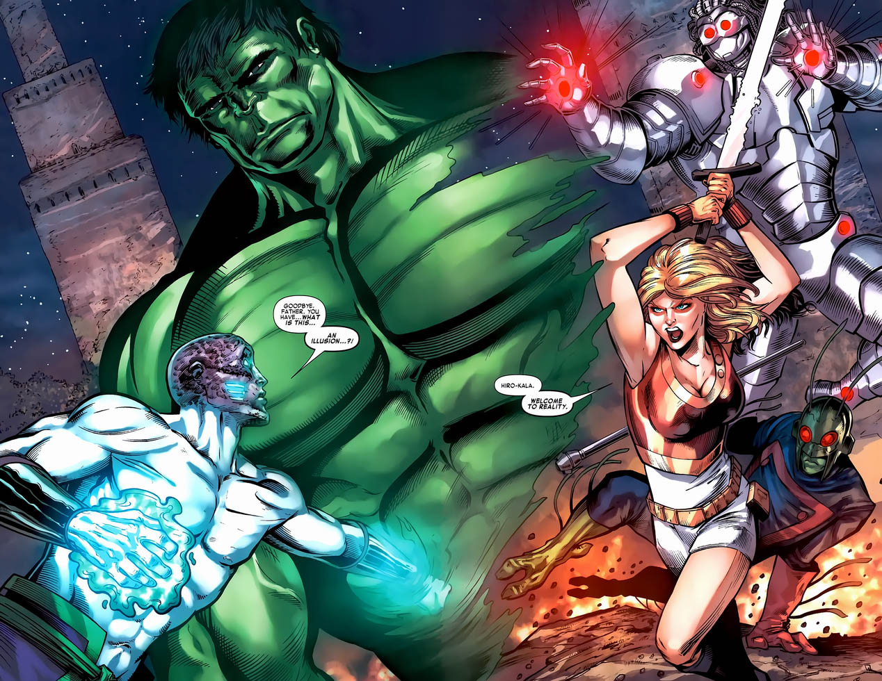 Открытки с Хиро - Калой сыном Халка из комиксов Вселенной Марвел.