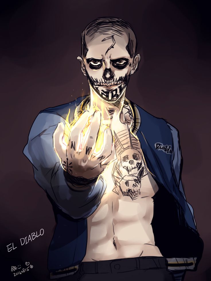 Открытки с Эль Диабло из Отряда Самоубийц. Открытки с Эль Диабло скачать.