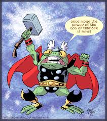 Открытки с Трогом лягушкой супергероем из комиксов от Марвел.