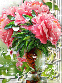 Открытки с пионами в вазе скачать бесплатно. Открытки с пионами в вазе gif.
