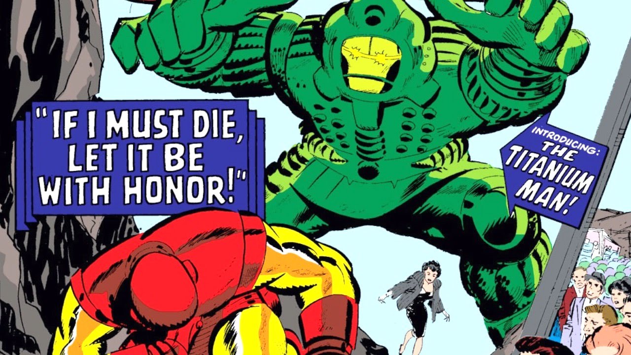 Открытки с Титановым Человеком врагом Железного Человека из комиксов.