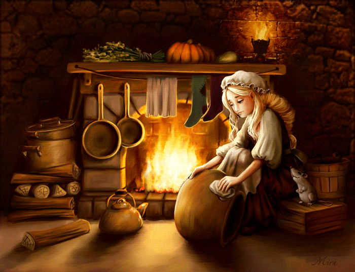 Открытки с камином анимационные. Открытки с камином gif.