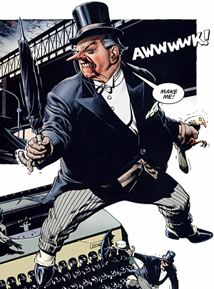 Открытки с Пингвином из комиксов Вселенной ДС скачать бесплатно.