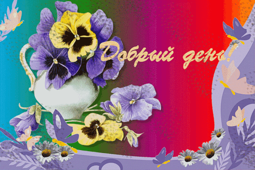 Открытки с разноцветными анютиными глазками скачать бесплатно.