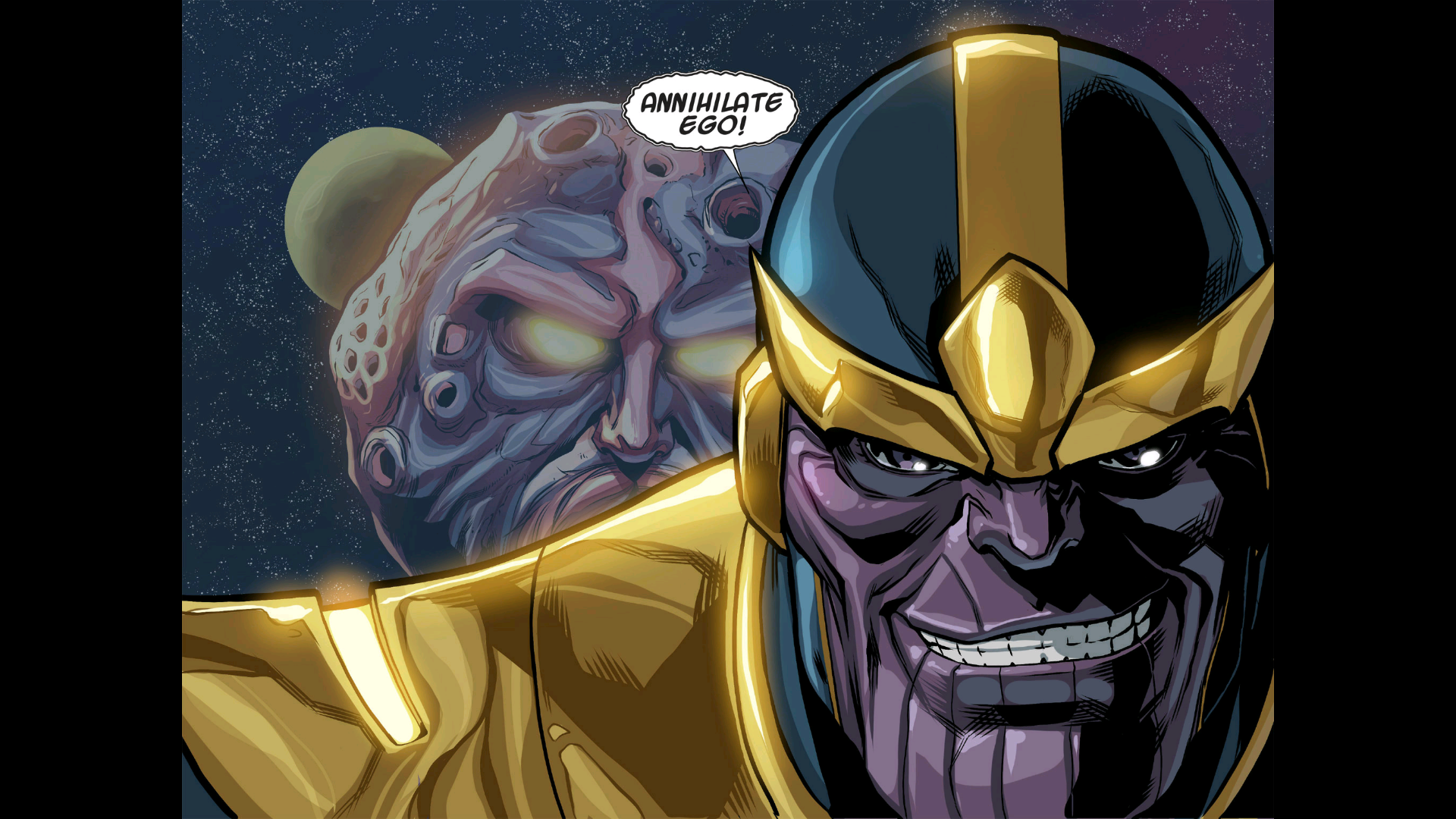 Открытки с Эго Живой Планетой из Вселенной комиксов Марвел. 