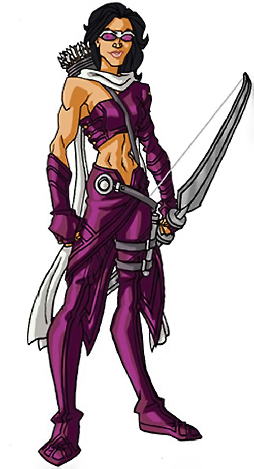 Открытки с соколиным Глазом Кейт Бишоп из комиксов Марвел.    