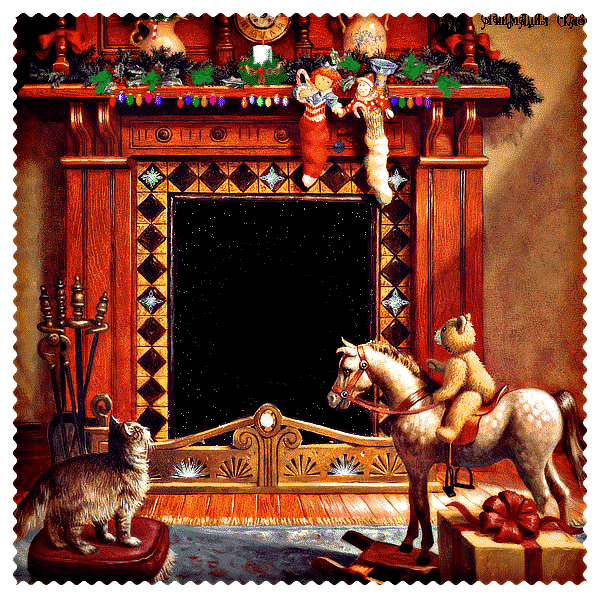 Открытки с камином с анимациями. Открытки с камином gif.     