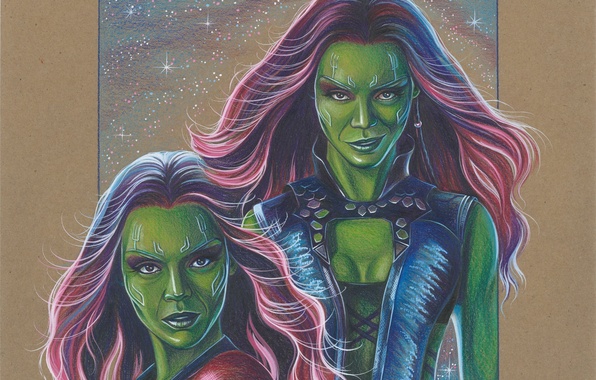 Открытки с Гаморой из Стражей Галактики скачать бесплатно.    