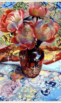 Открытки с пионами в вазе скачать бесплатно. Открытки с пионами в вазе gif.