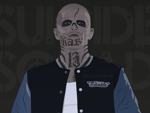 Открытки с Эль Диабло из Отряда Самоубийц. Открытки с Эль Диабло скачать.