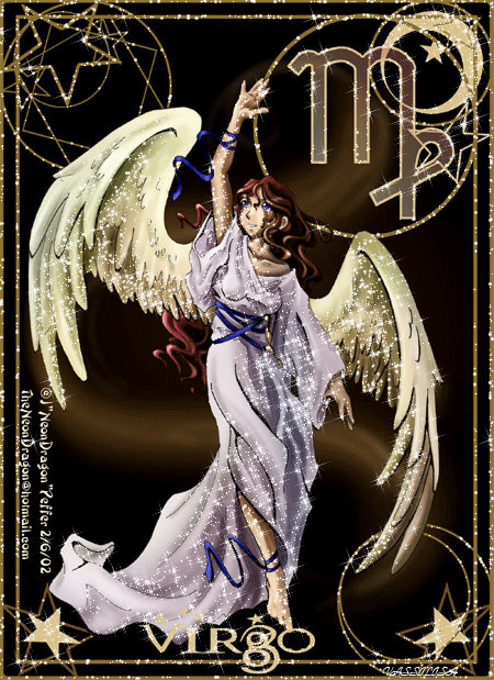  Анимационные открытки знак  зодиака Дева скачать бесплатно.