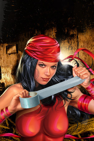 Открытки с Электрой из комиксов Марвел скачать бесплатно.    