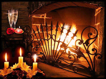 Открытки с камином с анимациями. Открытки с камином gif.     