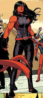 Открытки с Красной Женщиной Халком из комиксов от Марвел.    