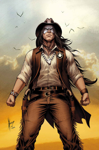 Открытки с Красным Волком индейцем супергероем из комиксов. 