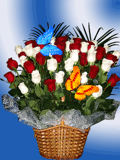 Открытки с розами в корзине скачать бесплатно. Открытки с розами в корзине gif.