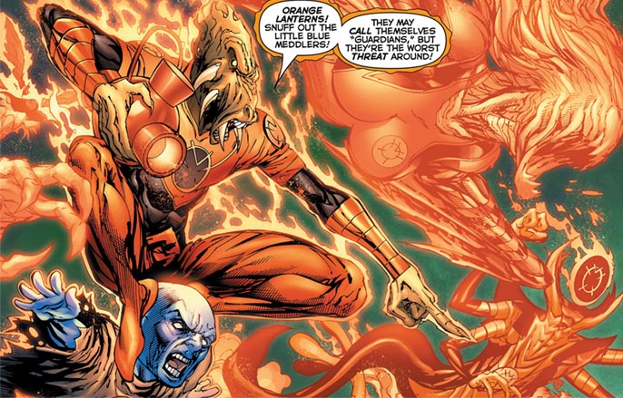 Открытки с Оранжевым Фонарём врагом Зелёного Фонаря скачать бесплатно.