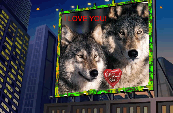 Анимационные открытки с волками. Скачать открытки с волками gif.