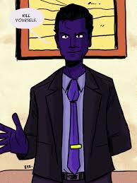 Открытки с Пурпурным Человеком злодеем из комиксов Марвел.  