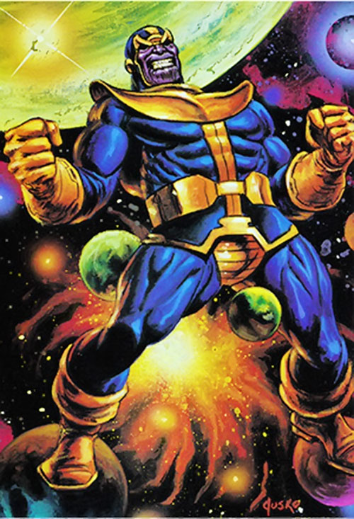 Открытки с Таносом суперзлодеем из комиксов Вселенной Марвел.