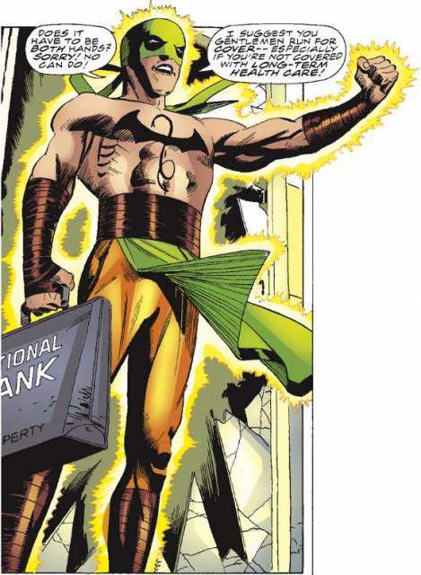 Открытки с Железным Кулаком Денни Рэндом из комиксов Марвел.