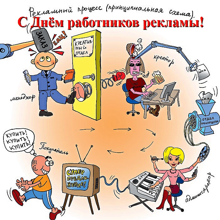 Открытки с днём работника рекламы скачать бесплатно gif.    