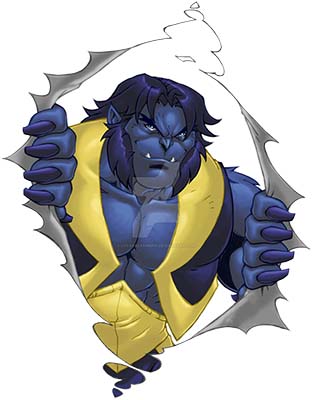 Открытки со Зверем из Людей Икс. Открытки со Зверем по комиксам.