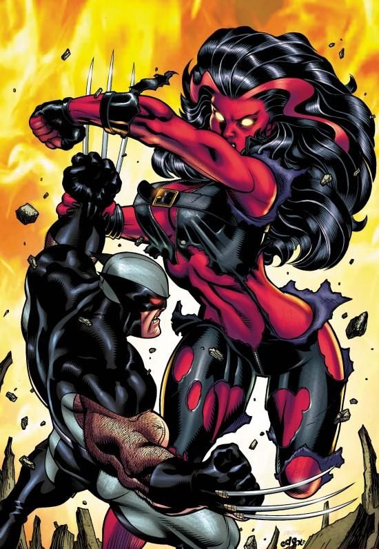 Открытки с Красной Женщиной Халком из комиксов от Марвел.    