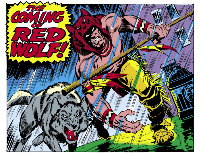 Открытки с Красным Волком индейцем супергероем из комиксов. 