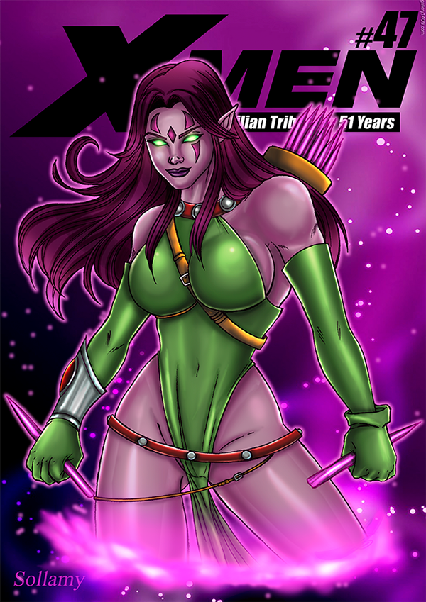 Открытки с Блинк из Людей Икс от комиксов Марвел скачать бесплатно.