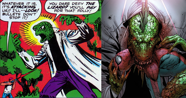 Открытки с Кёртисом Коннорсом Ящером и врагом Человека Паука.