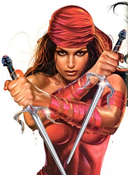 Открытки с Электрой из комиксов Марвел скачать бесплатно.    