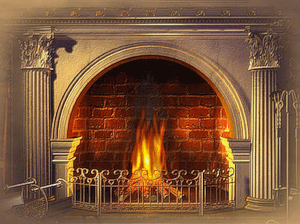 Открытки с камином с анимациями. Открытки с камином gif.     