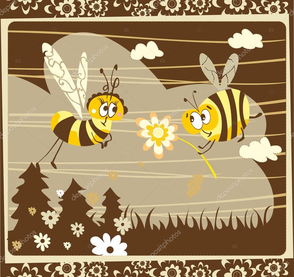 Открытки с пчелами прикольные. Открытки с пчелами скачать бесплатно.