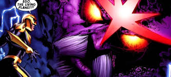 Открытки с Эго Живой Планетой из Вселенной комиксов Марвел. 
