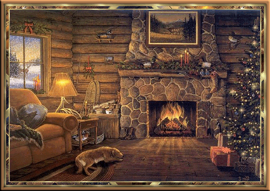 Открытки с камином анимационные. Открытки с камином gif.